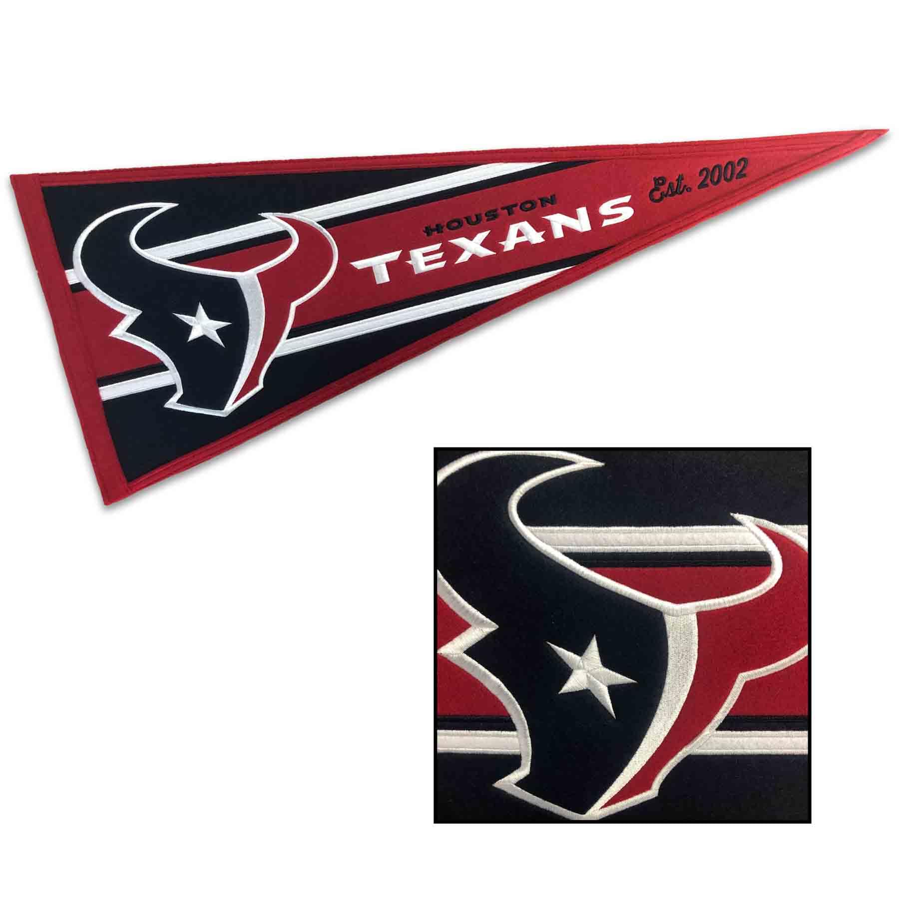 WinCraft Houston Texans Embroidered and Sewn Pennant - Sports Collectibles, Sports Memorabilia, Sports Fan Shop, Sports Gifts