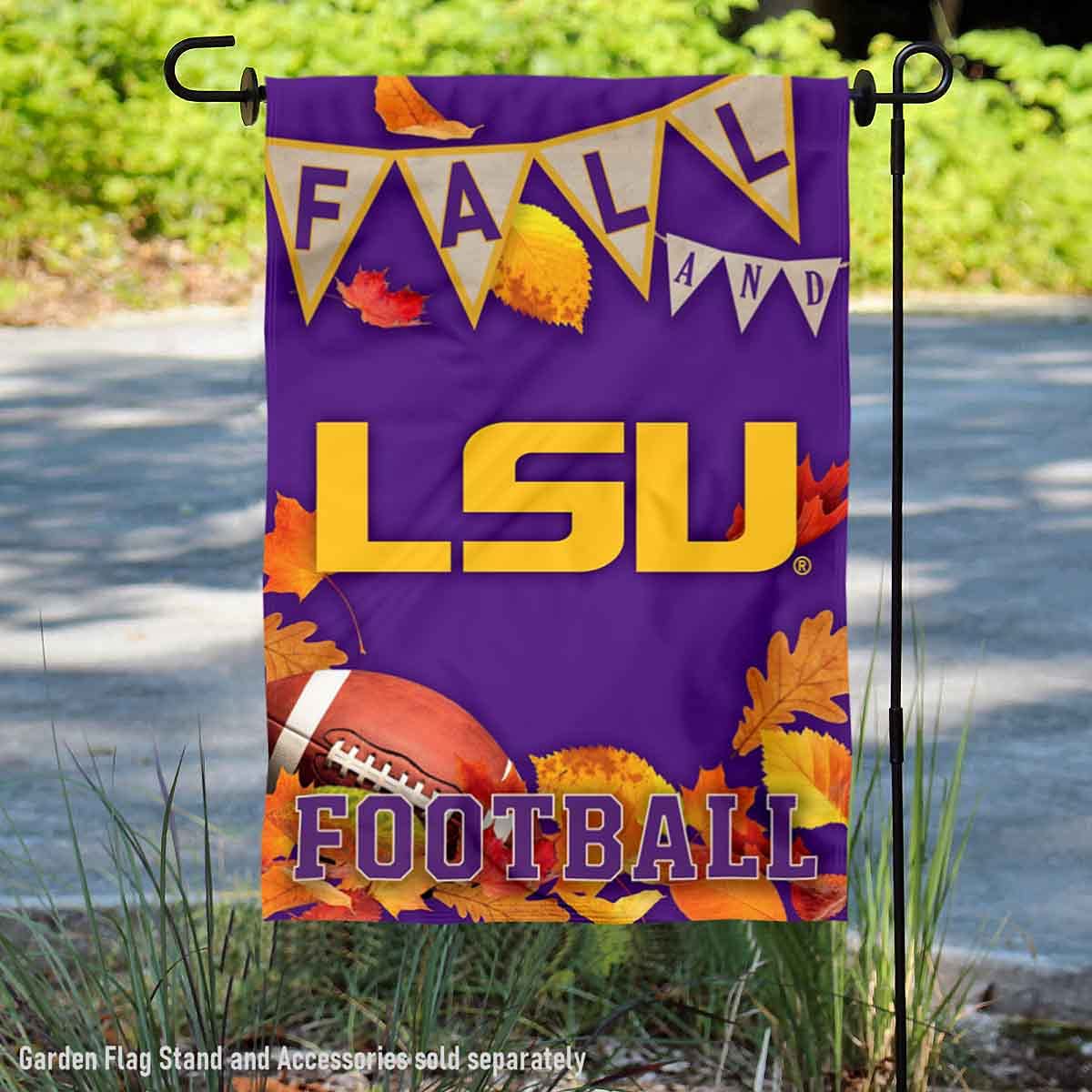 College Flags & Banners Co. Louisiana State LSU Tigers Fall Leaves Football Season Garden Yard Flag - Sports Collectibles, Sports Memorabilia, Sports Fan Shop, Sports Gifts