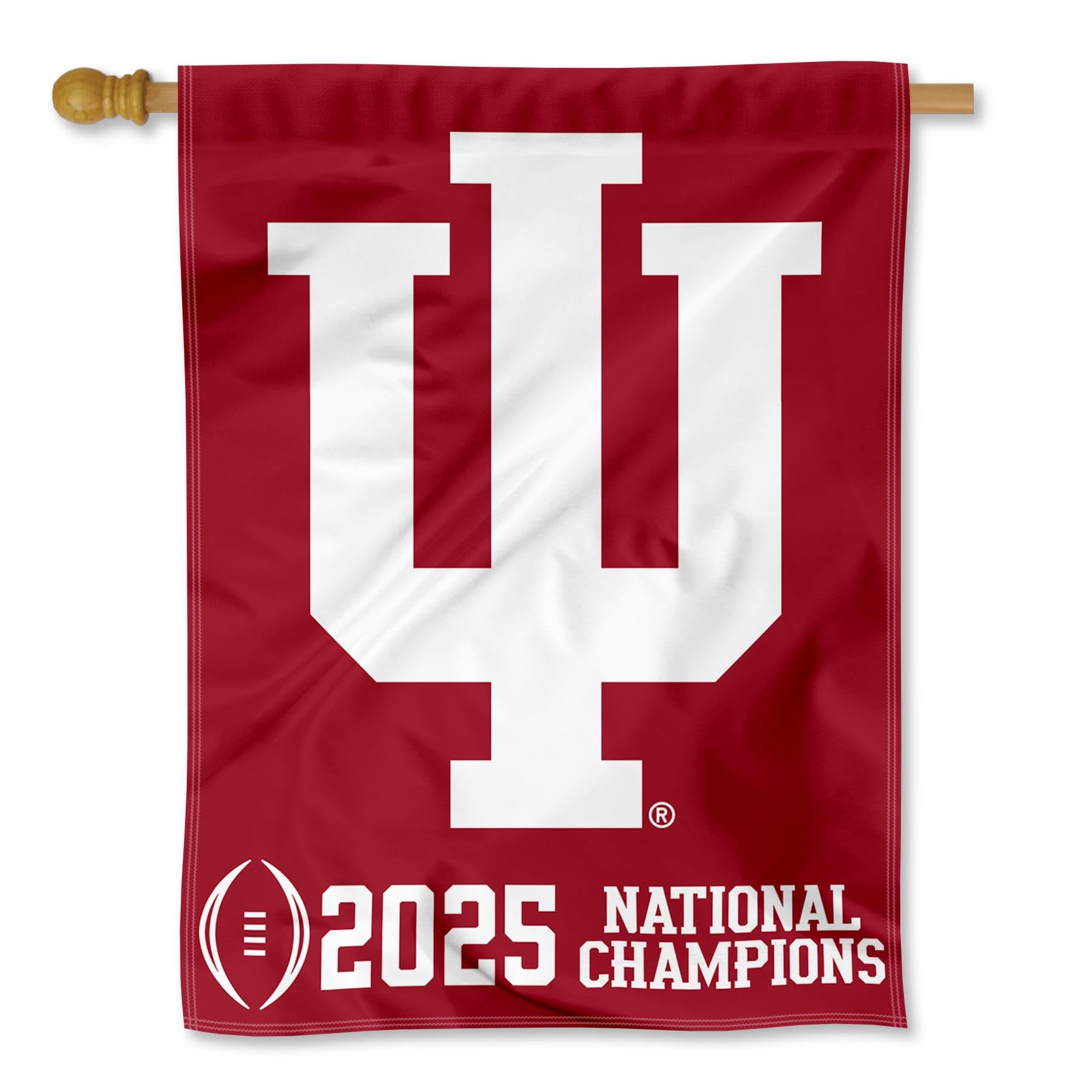 Indiana Hoosiers 2025 National Champions House Flag Banner - Sports Gifts, Sports Memorabilia, Sports Collectibles, Fan Shop