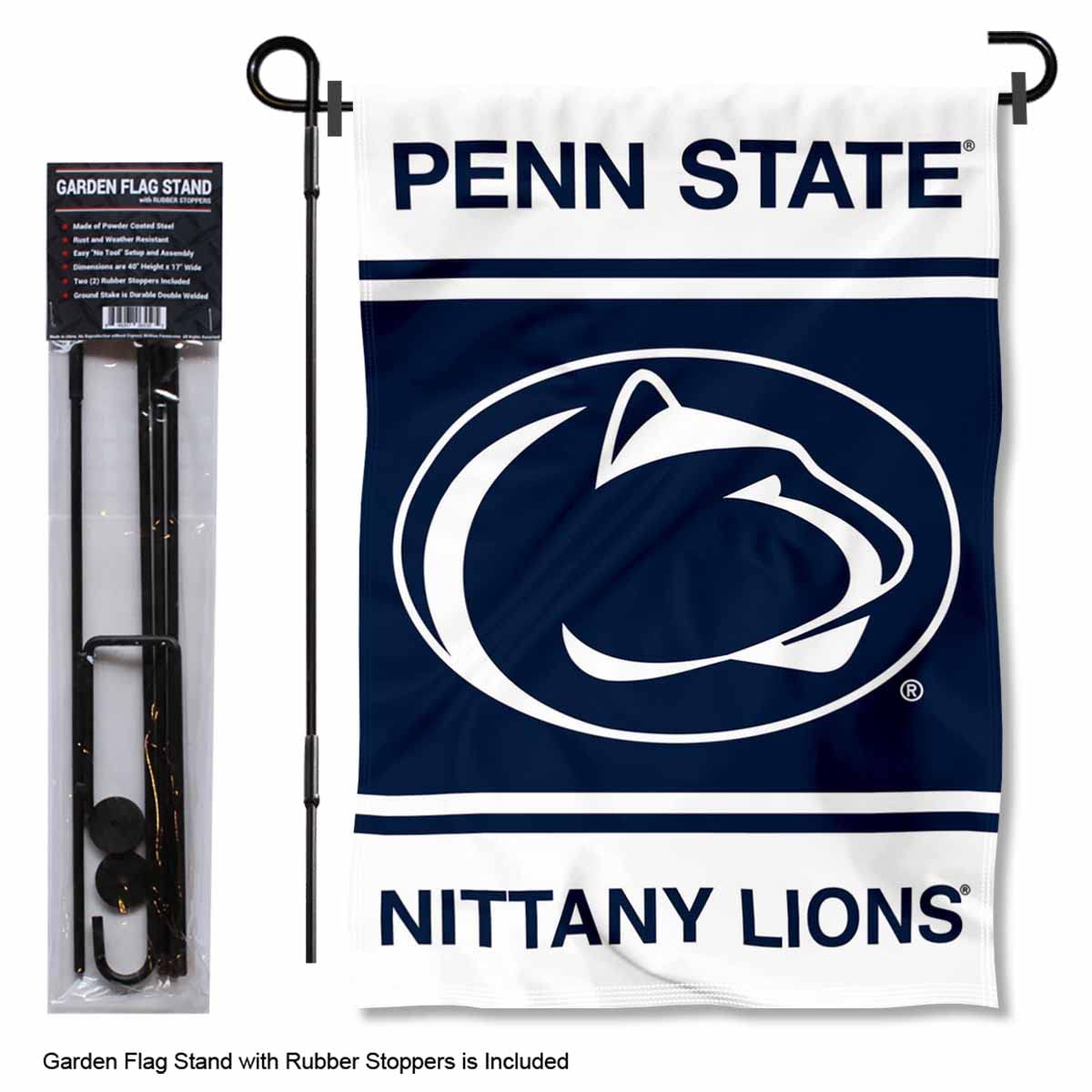 College Flags & Banners Co. Penn State Nittany Lions WE are Garden Flag with Stand Holder - Sports Collectibles, Sports Memorabilia, Sports Fan Shop, Sports Gifts
