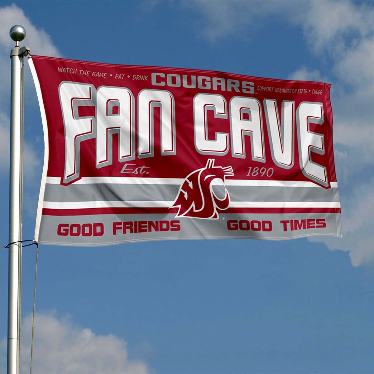 Washington State Cougars Fan Man Cave Banner Flag - Sports Collectibles, Sports Memorabilia, Sports Fan Shop, Sports Gifts