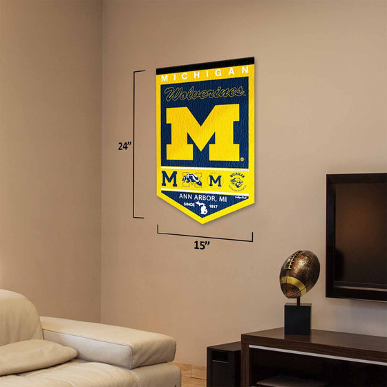 College Flags & Banners Co. Michigan Team University Wolverines Heritage History Banner Pennant - Sports Collectibles, Sports Memorabilia, Sports Fan Shop, Sports Gifts