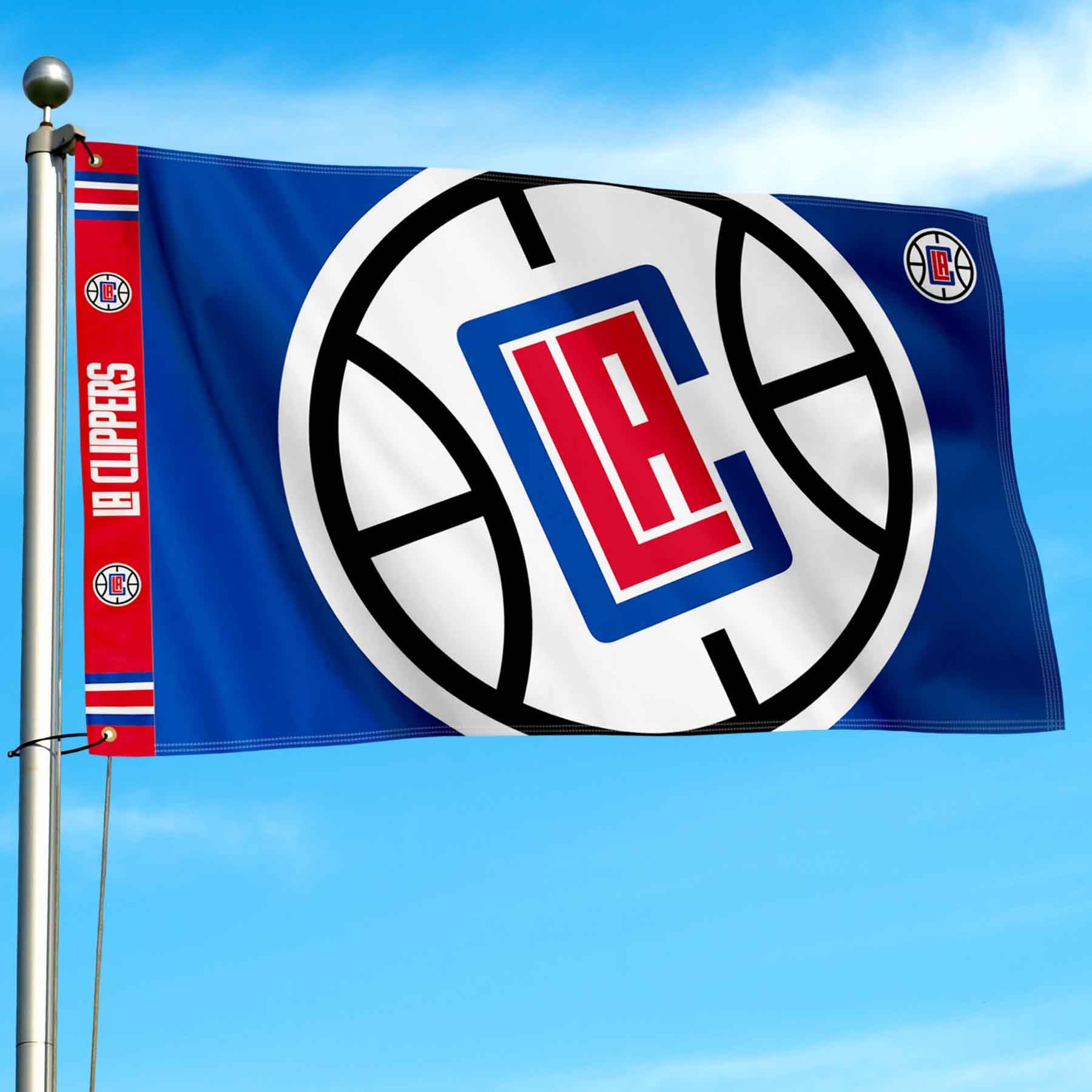 WinCraft Los Angeles Clippers Printed Header 3x5 Premium Banner Flag - Sports Collectibles, Sports Memorabilia, Sports Fan Shop, Sports Gifts