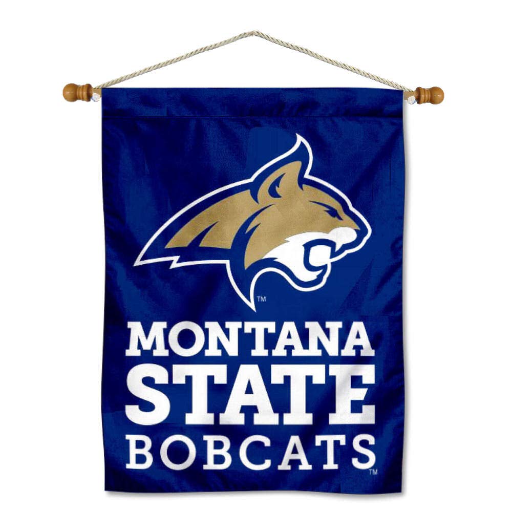 College Flags & Banners Co. Montana State University Banner Flag and Wood Banner Pole Set - Sports Collectibles, Sports Memorabilia, Sports Fan Shop, Sports Gifts