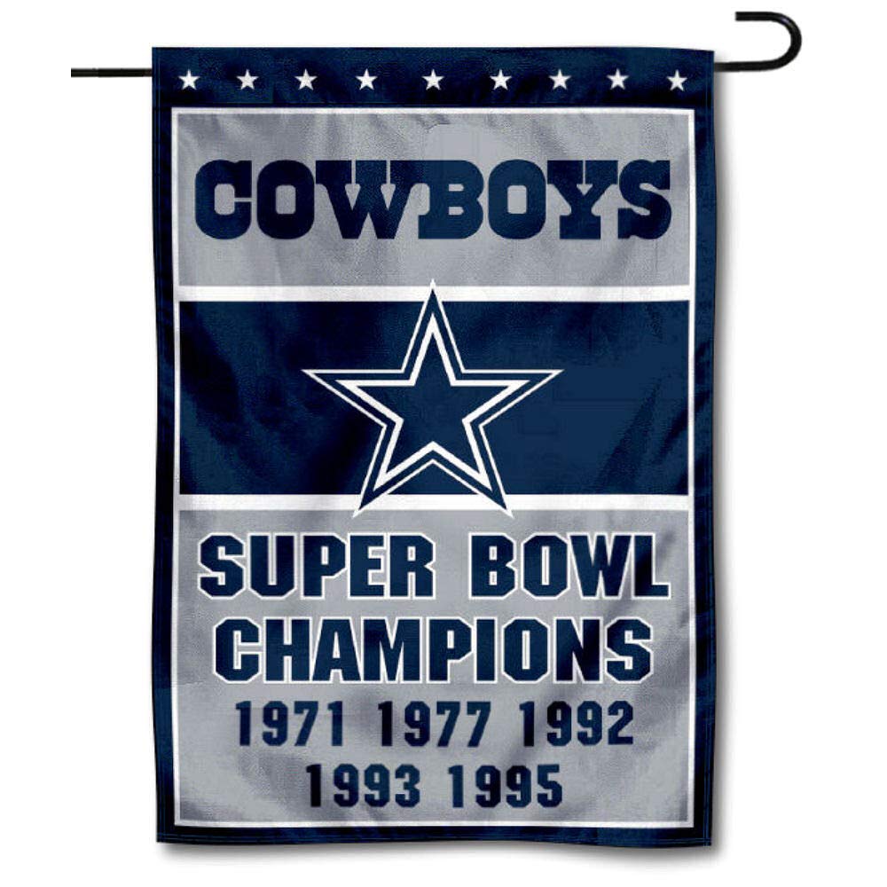 WinCraft Dallas 5 Time Champions Double Sided Garden Flag - Sports Collectibles, Sports Memorabilia, Sports Fan Shop, Sports Gifts