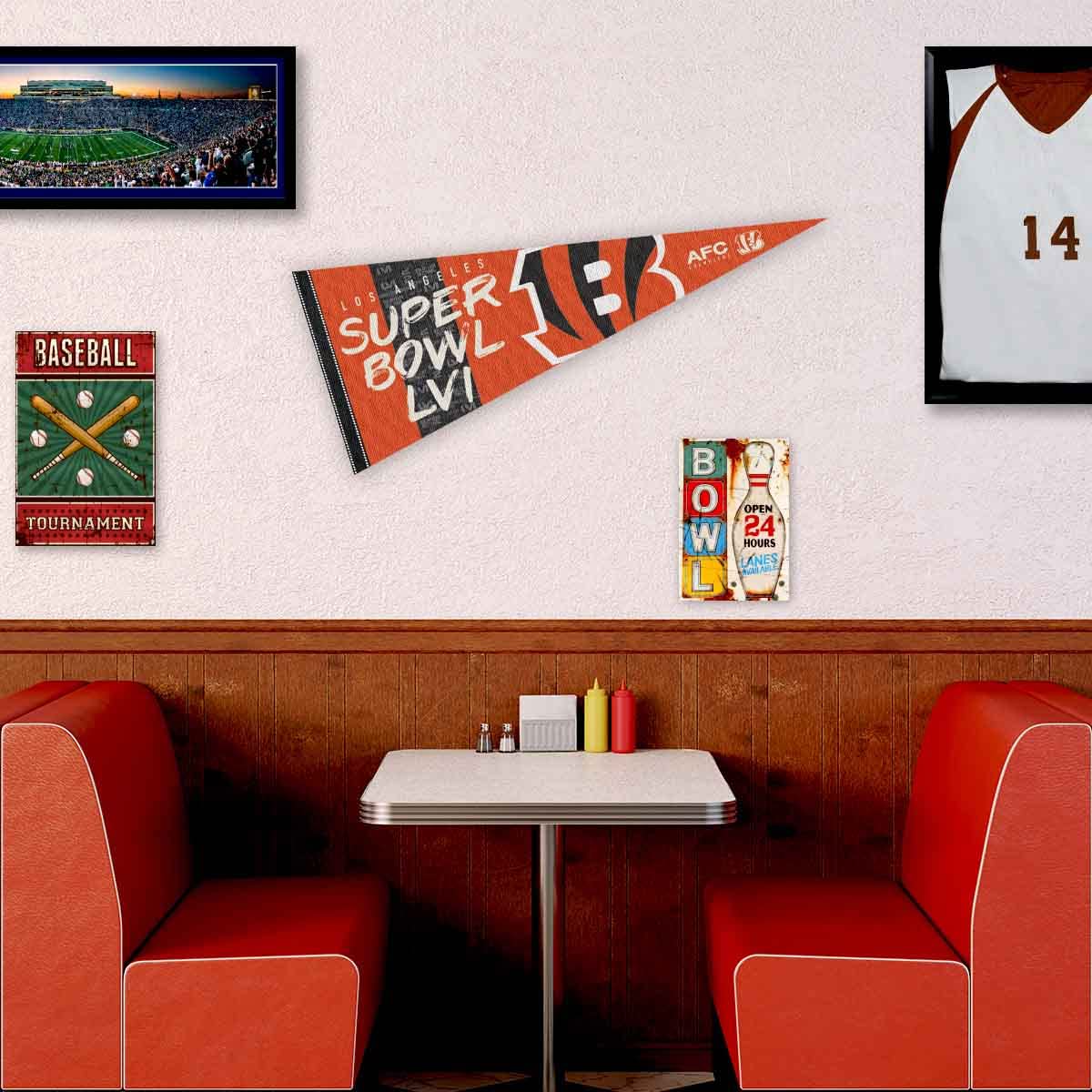 WinCraft Bengals 2022 Super Bowl LVI Bound Full Size Large Pennant - Sports Collectibles, Sports Memorabilia, Sports Fan Shop, Sports Gifts