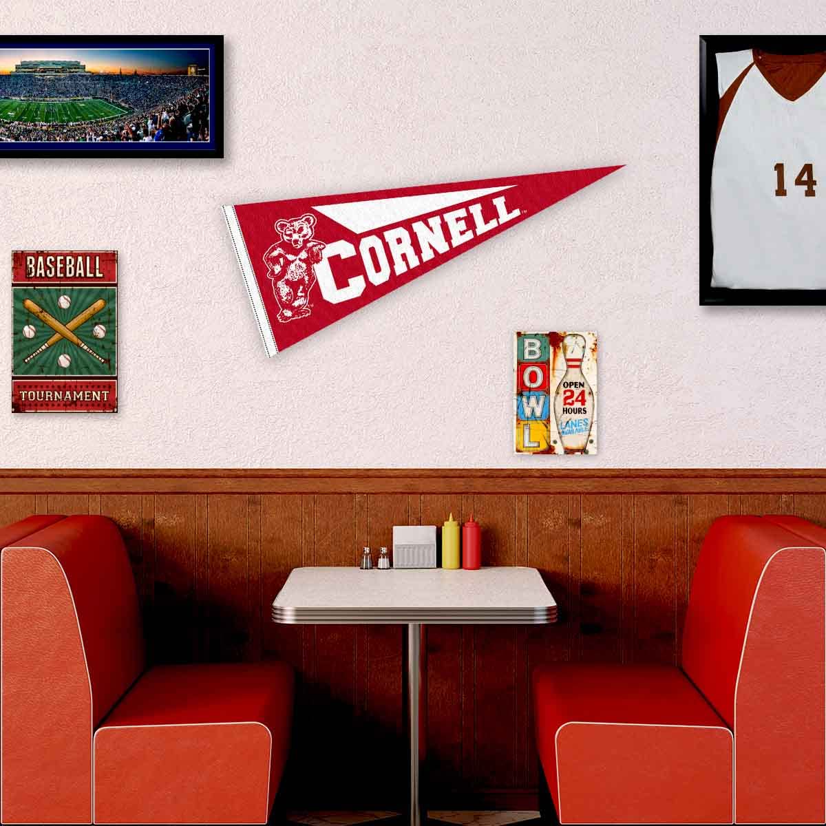 College Flags & Banners Co. Cornell Big Red Pennant 12 in X 30 in Banner - Sports Collectibles, Sports Memorabilia, Sports Fan Shop, Sports Gifts