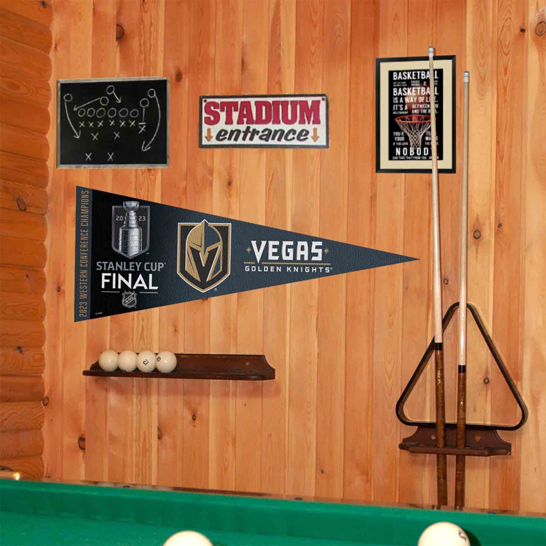 WinCraft Vegas Golden Knights 2023 Stanley Cup Final Pennant Flag - Sports Collectibles, Sports Memorabilia, Sports Fan Shop, Sports Gifts
