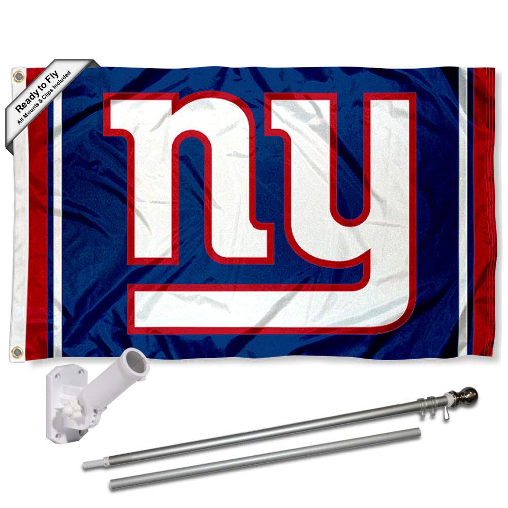WinCraft New York Giants Flag Pole and Bracket Kit - Sports Collectibles, Sports Memorabilia, Sports Fan Shop, Sports Gifts