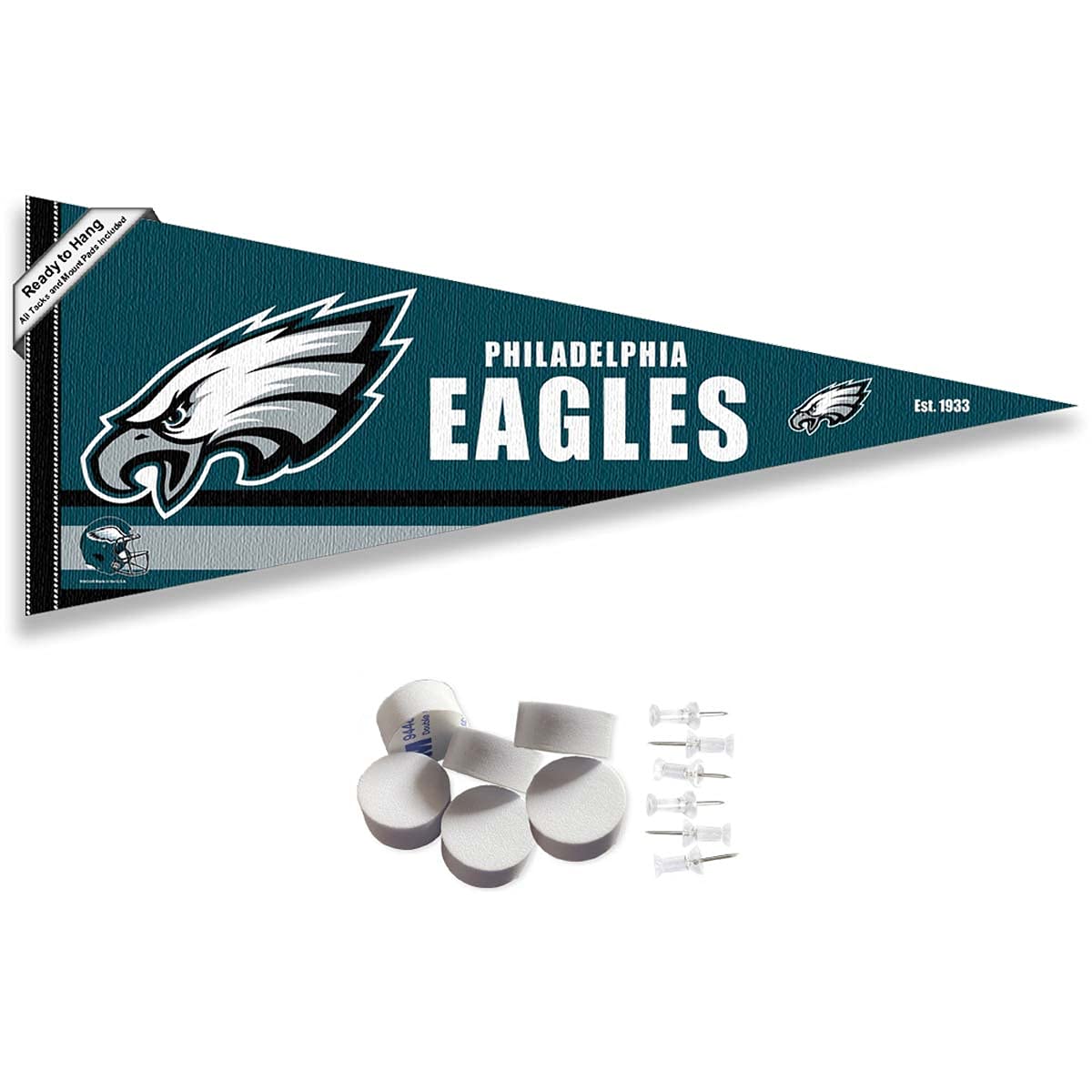 Philadelphia Eagles Pennant Banner and Wall Tack Pads - Sports Collectibles, Sports Memorabilia, Sports Fan Shop, Sports Gifts