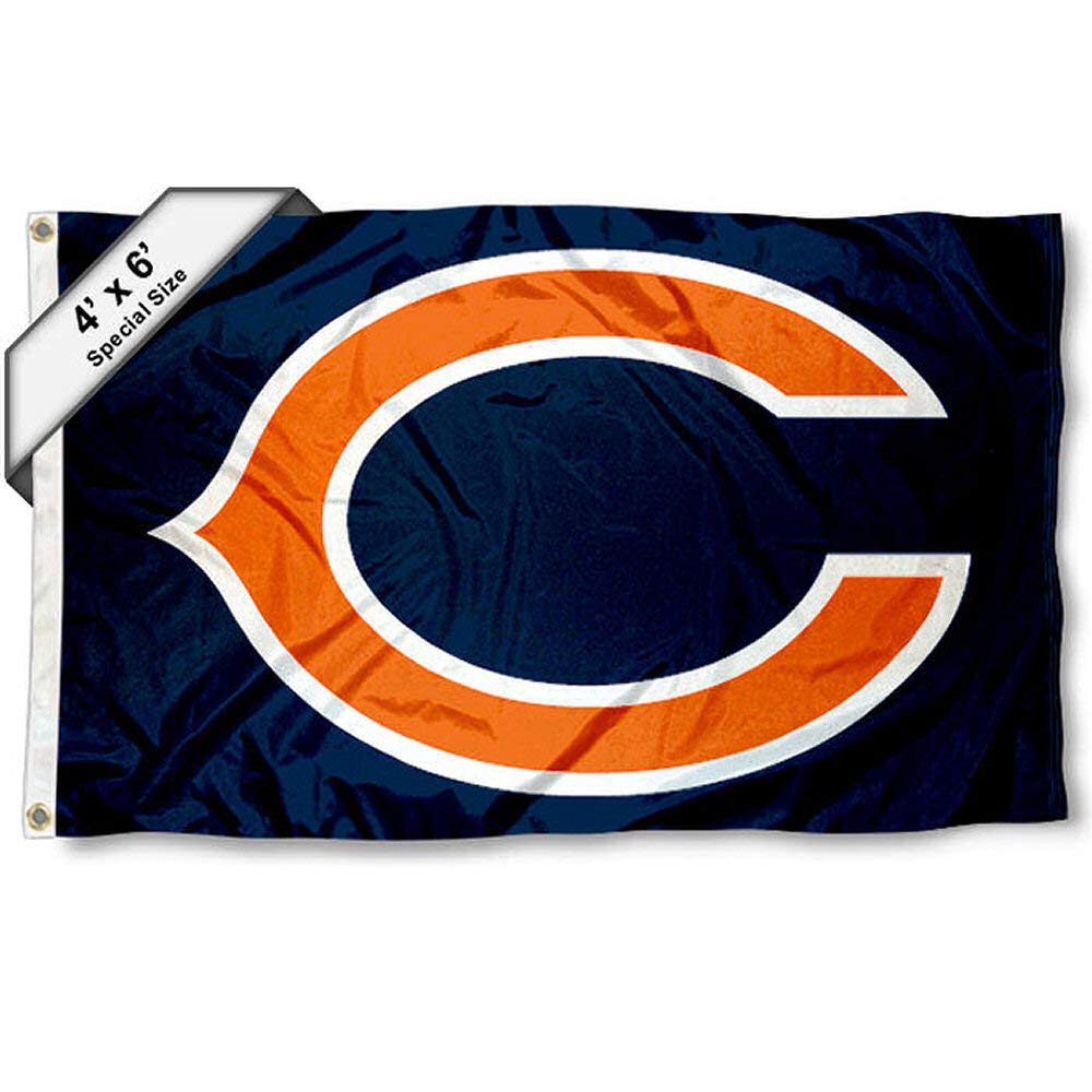 WinCraft Chicago Bears Large Flag 4x6 Feet Banner - Sports Collectibles, Sports Memorabilia, Sports Fan Shop, Sports Gifts