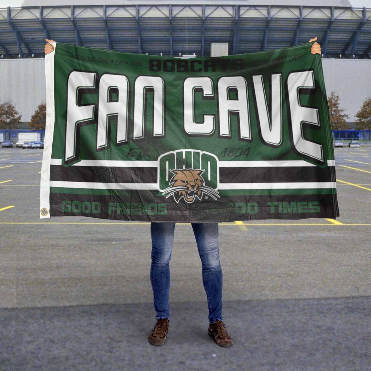 Ohio Bobcats Fan Man Cave Banner Flag - Sports Collectibles, Sports Memorabilia, Sports Fan Shop, Sports Gifts