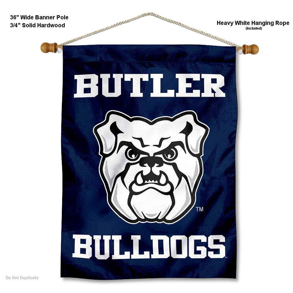 College Flags & Banners Co. Butler Bulldogs House Flag and Wood Banner Pole Set - Sports Collectibles, Sports Memorabilia, Sports Fan Shop, Sports Gifts
