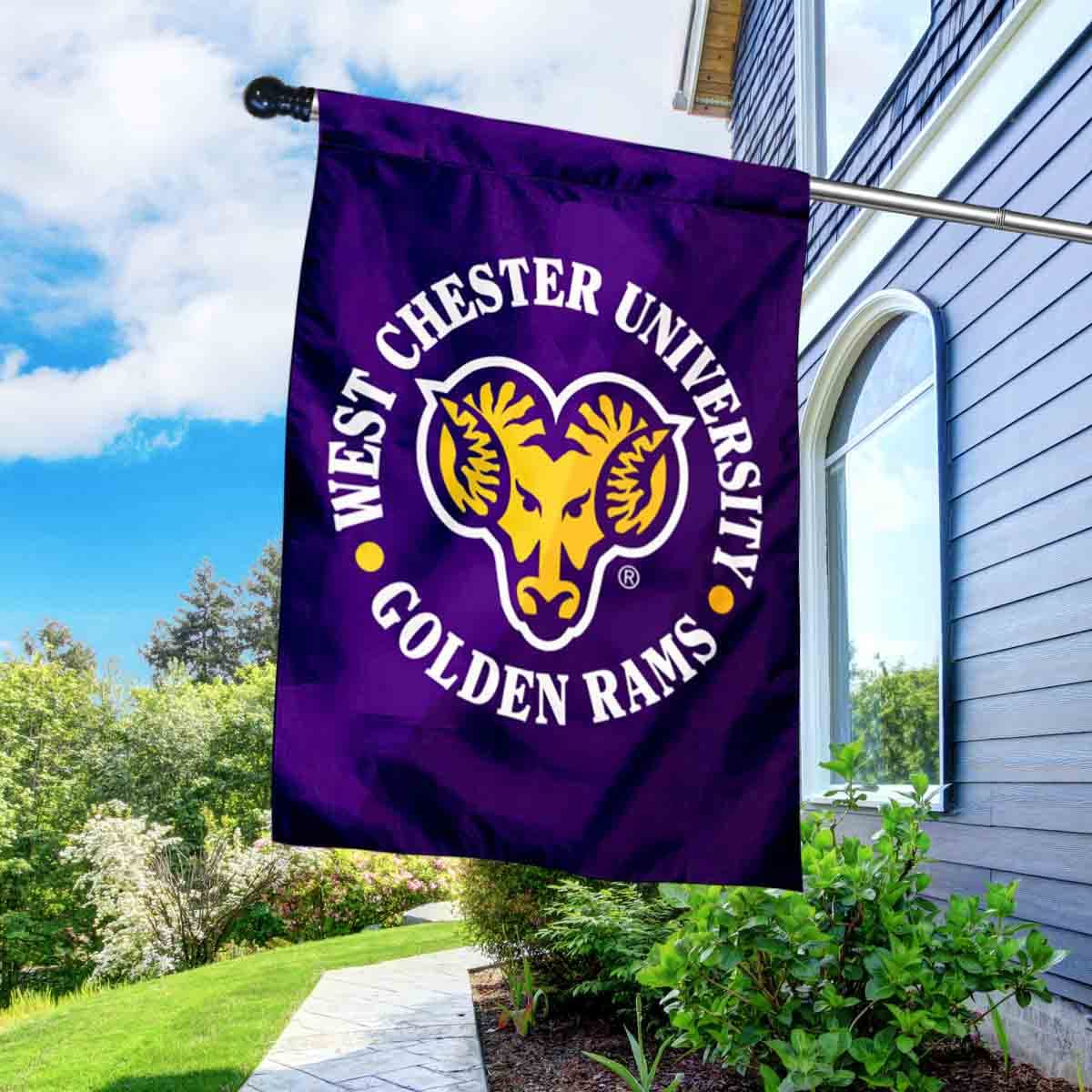 West Chester University Logo House Flag with Flag Pole Set - Sports Collectibles, Sports Memorabilia, Sports Fan Shop, Sports Gifts