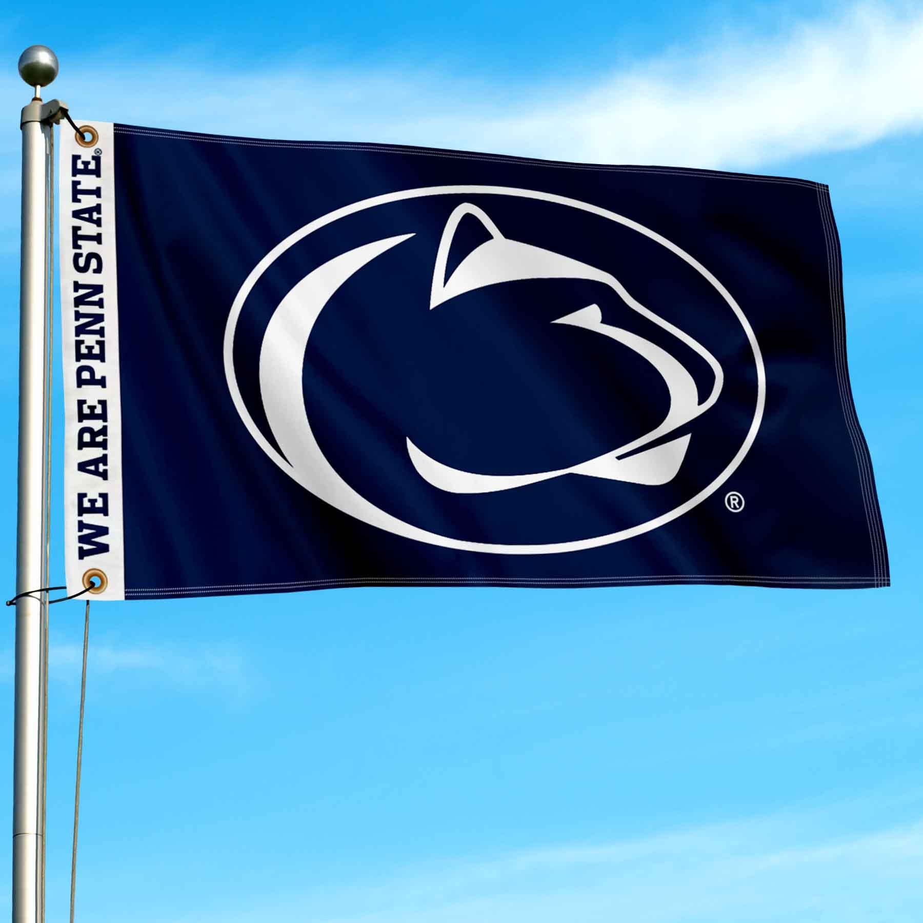 College Flags & Banners Co. Penn State Nittany Lions Printed Header 3x5 Foot Banner Flag - Sports Collectibles, Sports Memorabilia, Sports Fan Shop, Sports Gifts