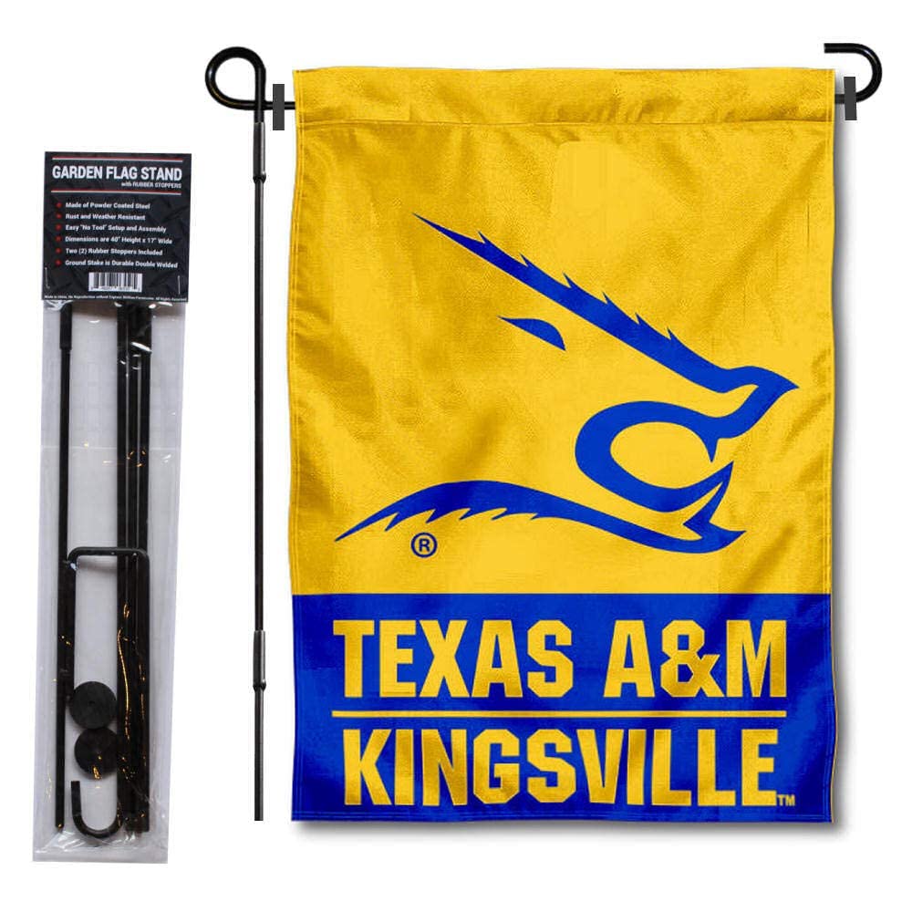 College Flags & Banners Co. Texas A&M University Kingsville Garden Flag and Flag Stand Pole Holder Set - Sports Collectibles, Sports Memorabilia, Sports Fan Shop, Sports Gifts