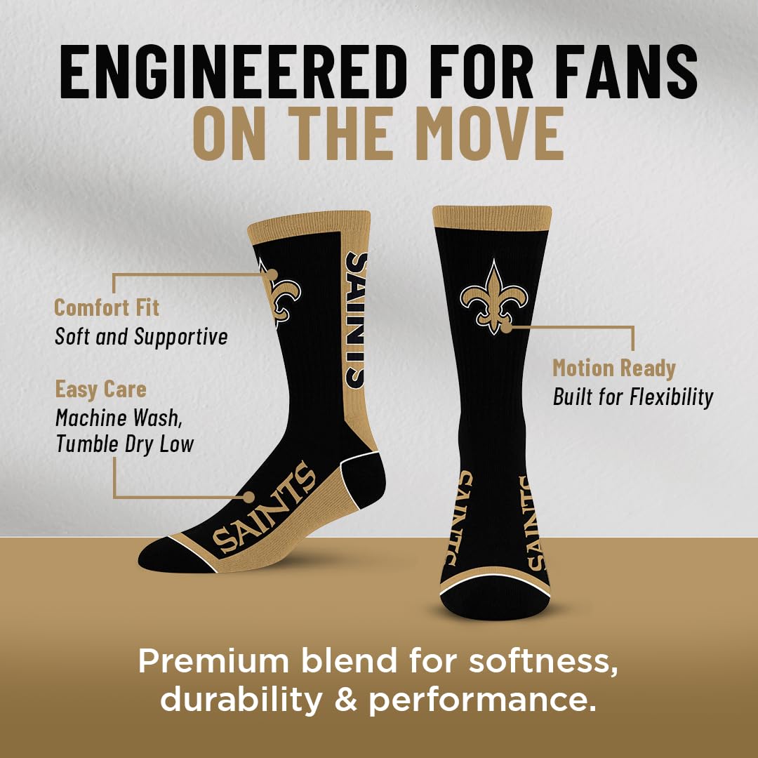 For Bare Feet NFL NEW ORLEANS SAINTS MVP Crew Sock Team Color Youth - Sports Gifts, Sports Memorabilia, Sports Collectibles, Fan Shop