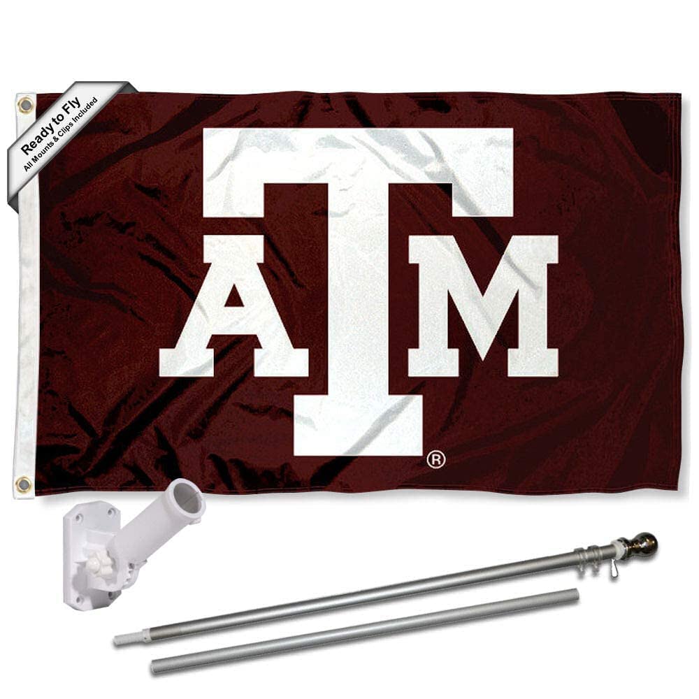 College Flags & Banners Co. Texas A&M University 3x5 Flag and Pole Bracket Mount Bundle - Sports Collectibles, Sports Memorabilia, Sports Fan Shop, Sports Gifts
