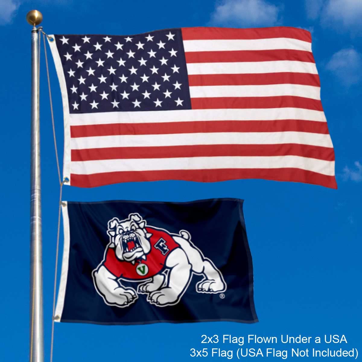 College Flags & Banners Co. Fresno State Bulldogs Small 2x3 Foot Flag - Sports Collectibles, Sports Memorabilia, Sports Fan Shop, Sports Gifts