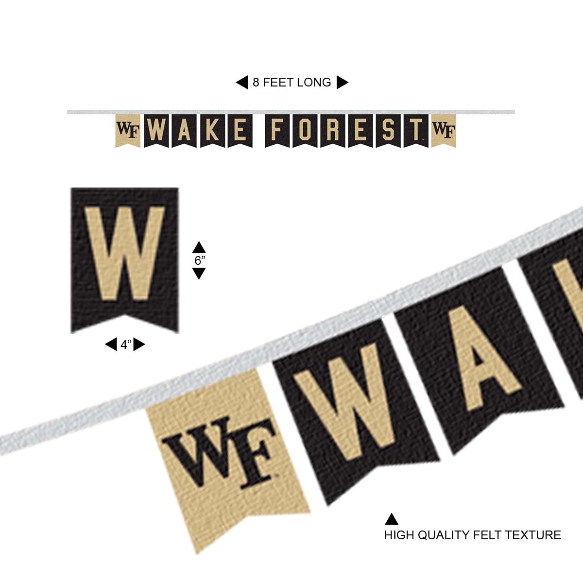 Wake Forest Demon Deacons Banner String Pennant Flags - Sports Collectibles, Sports Memorabilia, Sports Fan Shop, Sports Gifts