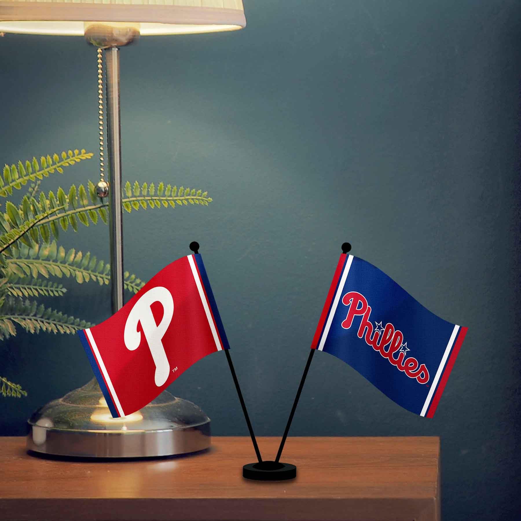 WinCraft Philadelphia Phillies Desk and Table Top Flags - Sports Collectibles, Sports Memorabilia, Sports Fan Shop, Sports Gifts