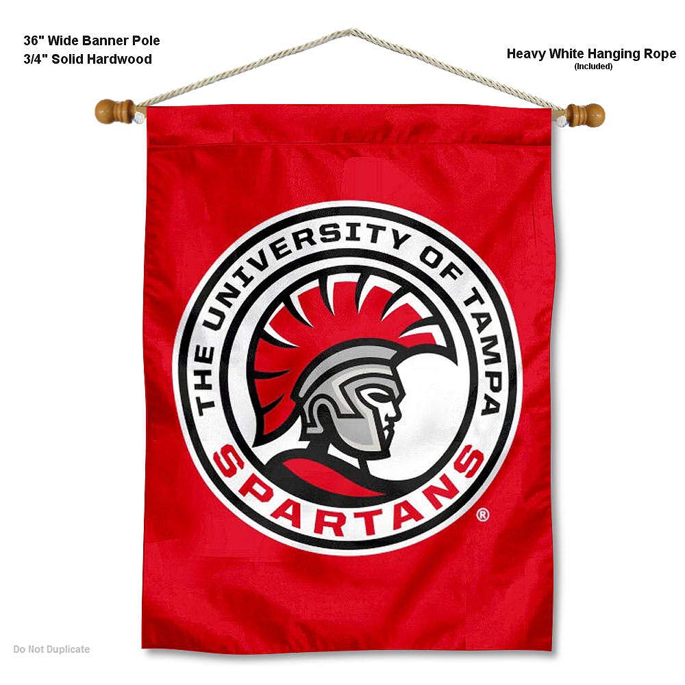 College Flags & Banners Co. Tampa Spartans Logo Double Sided House Flag and Wood Banner Pole Set - Sports Collectibles, Sports Memorabilia, Sports Fan Shop, Sports Gifts