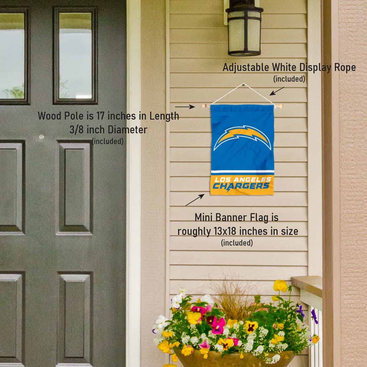 Los Angeles Chargers Banner Window Wall Hanging Flag with Suction Cup - Sports Collectibles, Sports Memorabilia, Sports Fan Shop, Sports Gifts