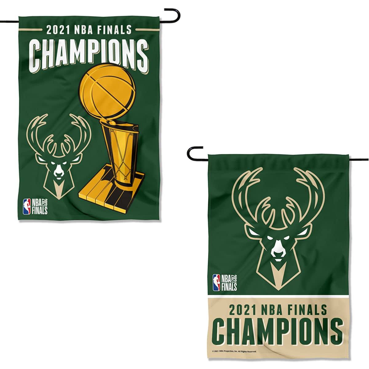 WinCraft Milwaukee Bucks 2021 NBA Champions Double Sided Garden Flag Banner - Sports Collectibles, Sports Memorabilia, Sports Fan Shop, Sports Gifts