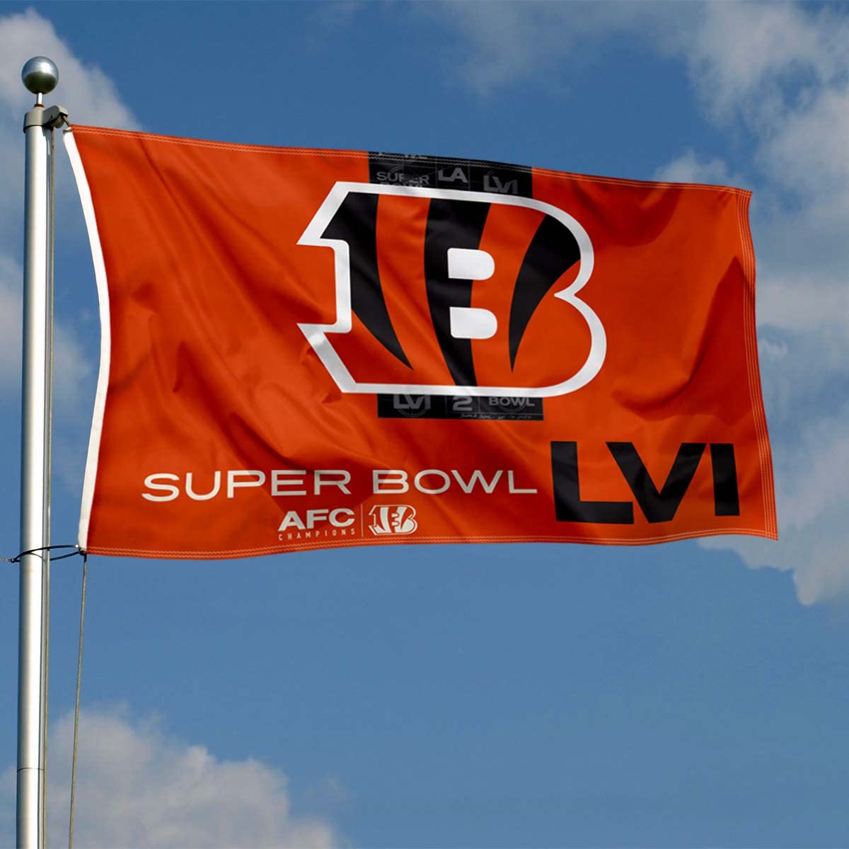 Cincinnati Bengals AFC Super Bowl LVI Bound 3x5 Flag - Sports Collectibles, Sports Memorabilia, Sports Fan Shop, Sports Gifts