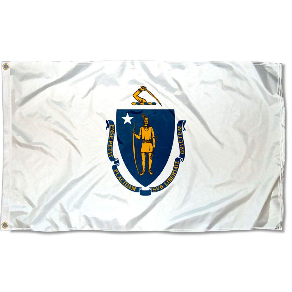 Sports Flags Pennants Company State of Massachusetts Flag 3x5 Foot Banner - Sports Collectibles, Sports Memorabilia, Sports Fan Shop, Sports Gifts
