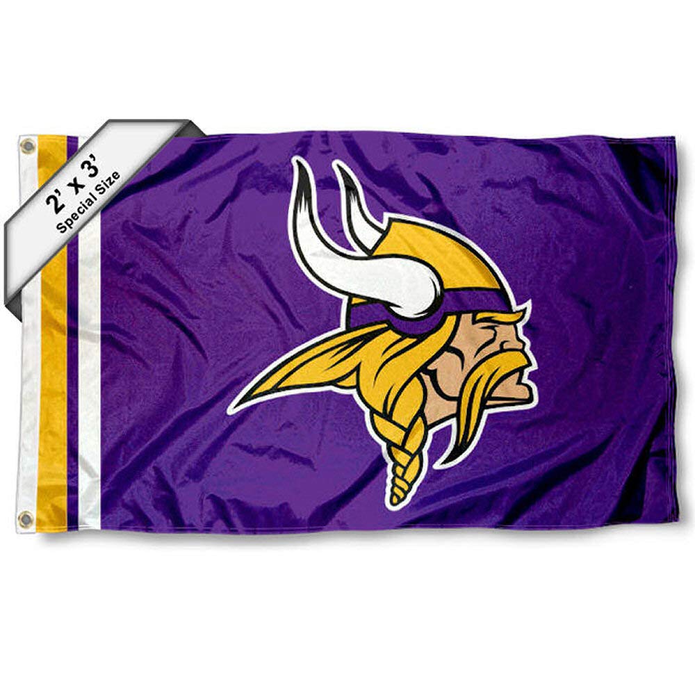 WinCraft Minnesota Vikings 2x3 Feet Flag - Sports Collectibles, Sports Memorabilia, Sports Fan Shop, Sports Gifts