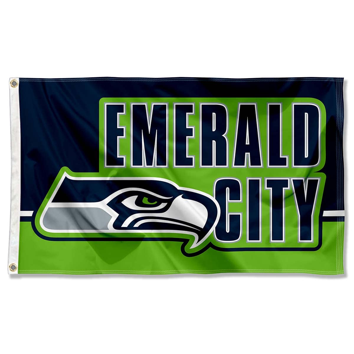 WinCraft Seattle Seahawks Emerald City 3x5 Outdoor Flag - Sports Collectibles, Sports Memorabilia, Sports Fan Shop, Sports Gifts