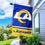 WinCraft Rams LA Logo Banner House Flag and 5 Foot Flagpole Set - Sports Collectibles, Sports Memorabilia, Sports Fan Shop, Sports Gifts