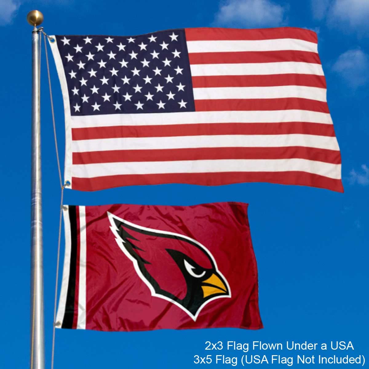 WinCraft Arizona Cardinals 2x3 Feet Flag - Sports Collectibles, Sports Memorabilia, Sports Fan Shop, Sports Gifts