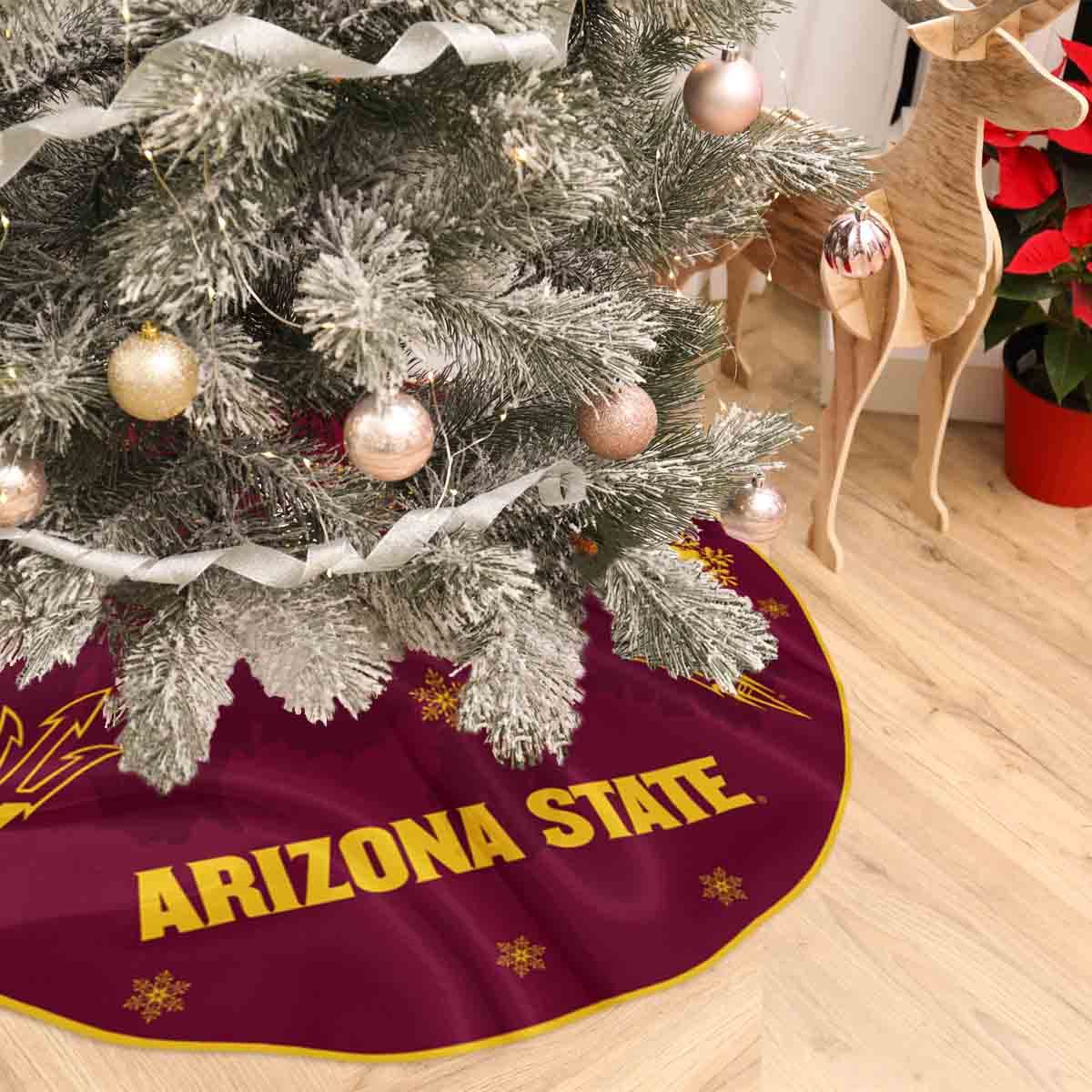 Arizona State Sun Devils Christmas Tree Skirt Large Xmas Tree Collar Ornament - Sports Collectibles, Sports Memorabilia, Sports Fan Shop, Sports Gifts