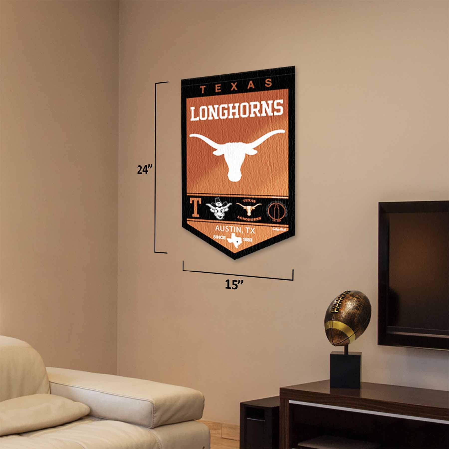 College Flags & Banners Co. Texas Longhorns Heritage History Banner Pennant - Sports Collectibles, Sports Memorabilia, Sports Fan Shop, Sports Gifts
