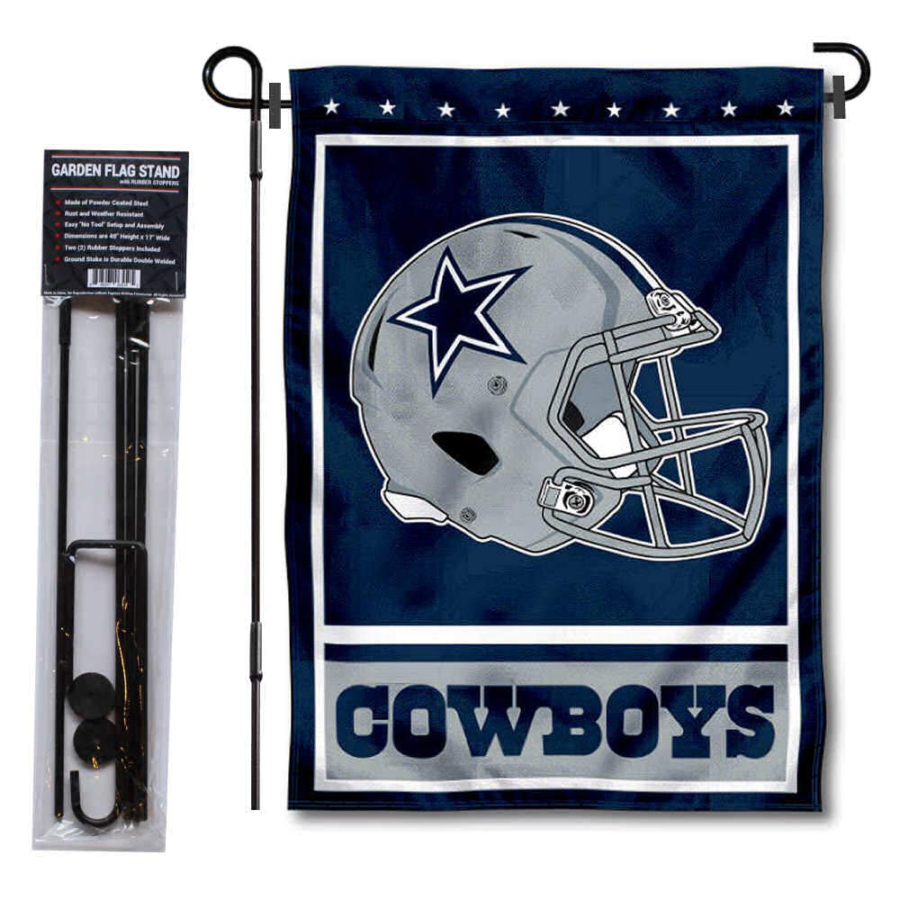 WinCraft Dallas Cowboys Football Garden Flag and Pole Stand Holder - Sports Collectibles, Sports Memorabilia, Sports Fan Shop, Sports Gifts