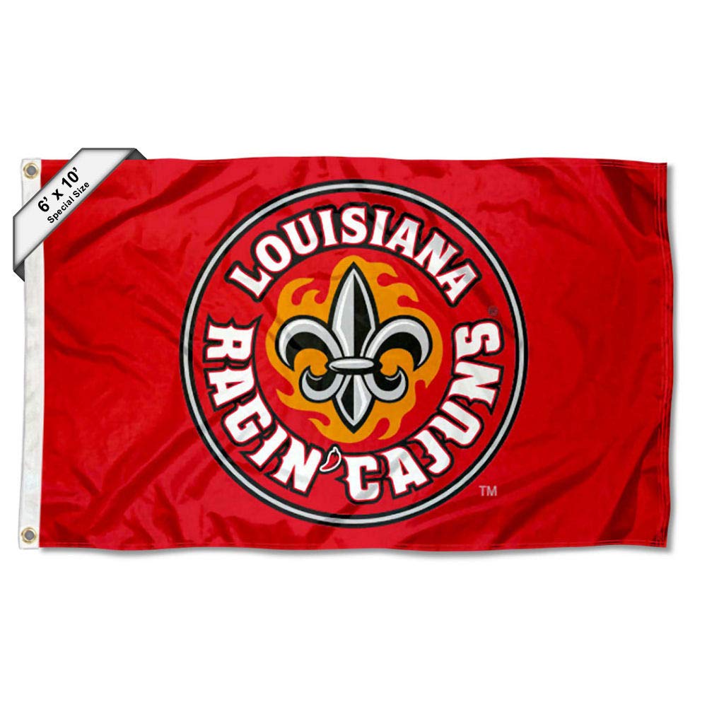 College Flags & Banners Co. Louisiana Lafayette Ragin Cajuns 6x10 Feet Large Flag - Sports Collectibles, Sports Memorabilia, Sports Fan Shop, Sports Gifts
