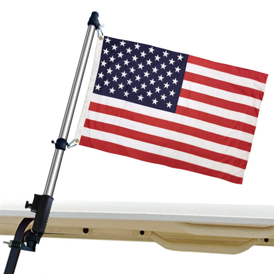 Sports Flags Pennants Company USA Golf Cart Flag and Pole Holder Mount Set - Sports Collectibles, Sports Memorabilia, Sports Fan Shop, Sports Gifts