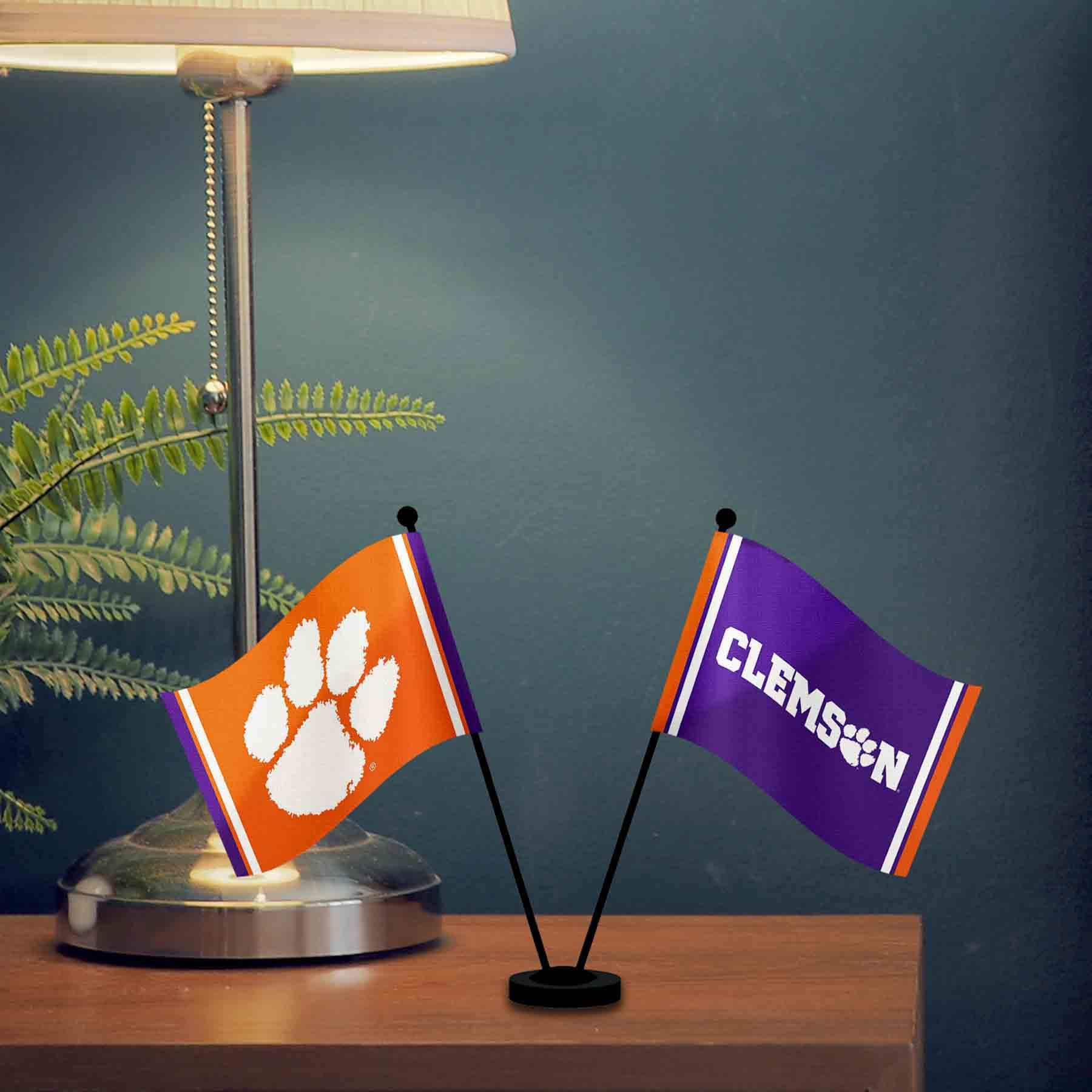 WinCraft Clemson Tigers Desk and Table Top Flags - Sports Collectibles, Sports Memorabilia, Sports Fan Shop, Sports Gifts
