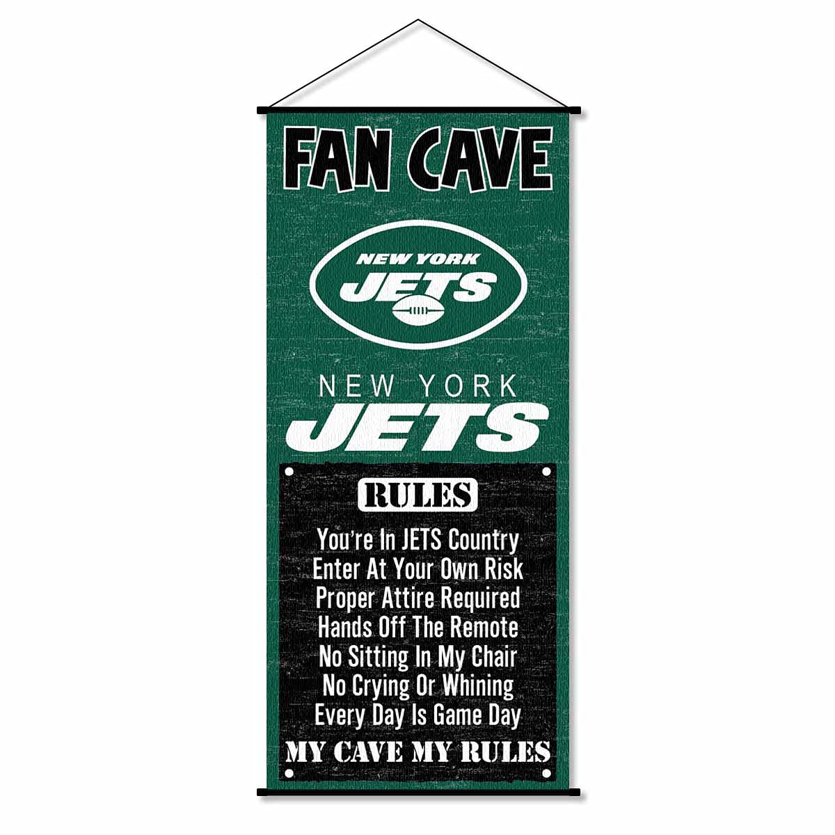 WinCraft New York Jets Man Cave Fan Banner Wall Door Scroll - Sports Collectibles, Sports Memorabilia, Sports Fan Shop, Sports Gifts