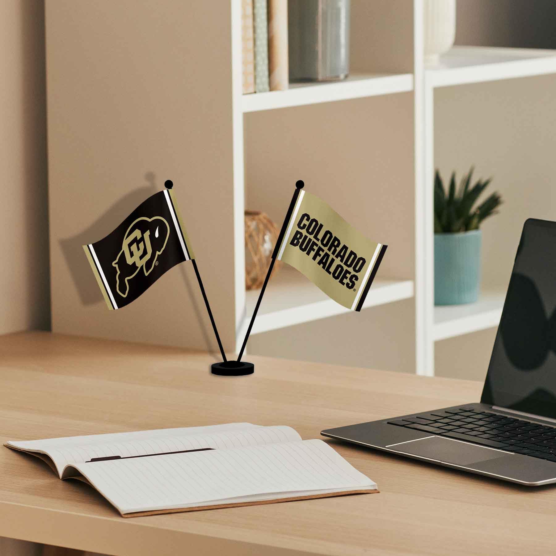WinCraft Colorado Buffaloes Desk and Table Top Flags - Sports Collectibles, Sports Memorabilia, Sports Fan Shop, Sports Gifts