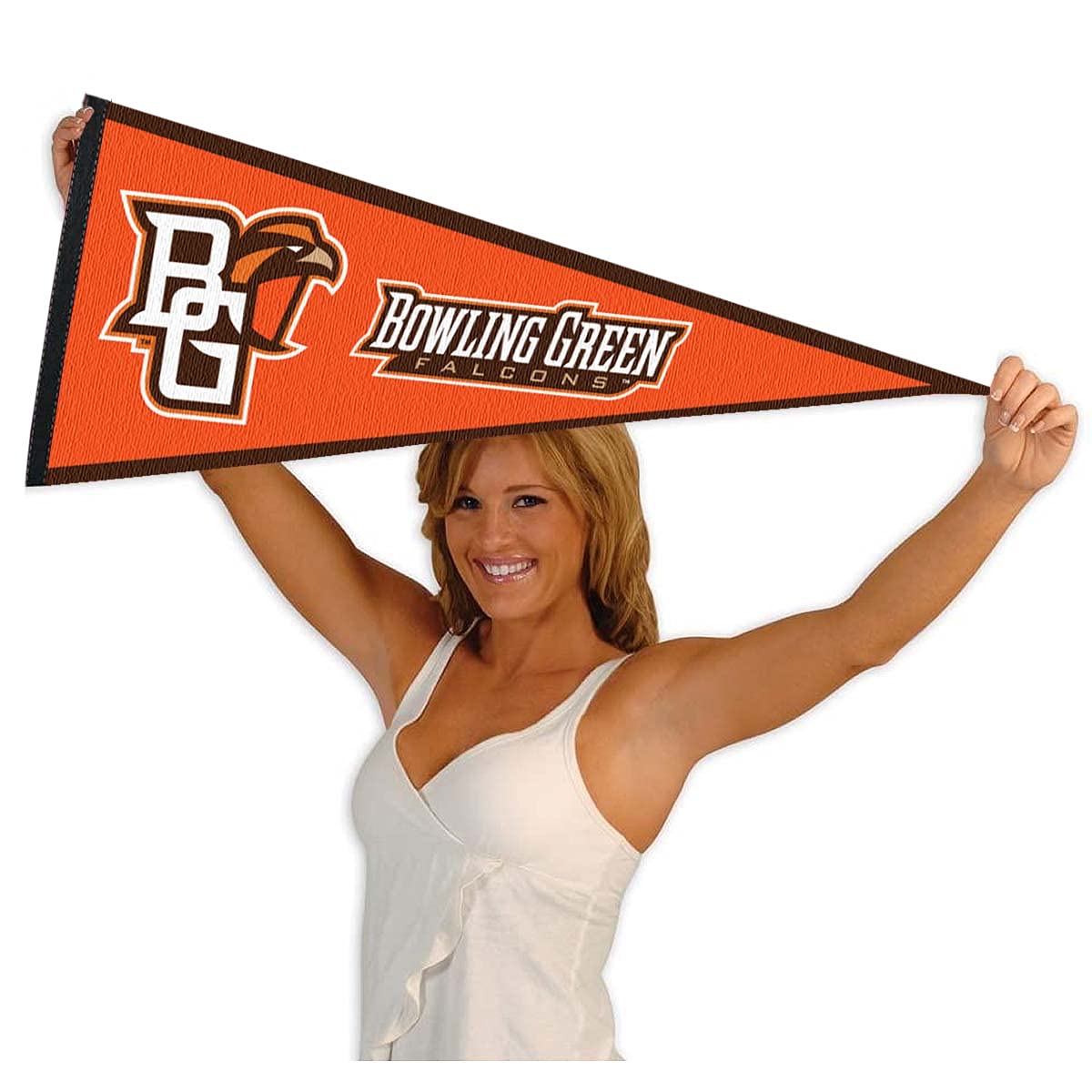College Flags & Banners Co. Bowling Green State University Falcons Wordmark Pennant Flag - Sports Collectibles, Sports Memorabilia, Sports Fan Shop, Sports Gifts