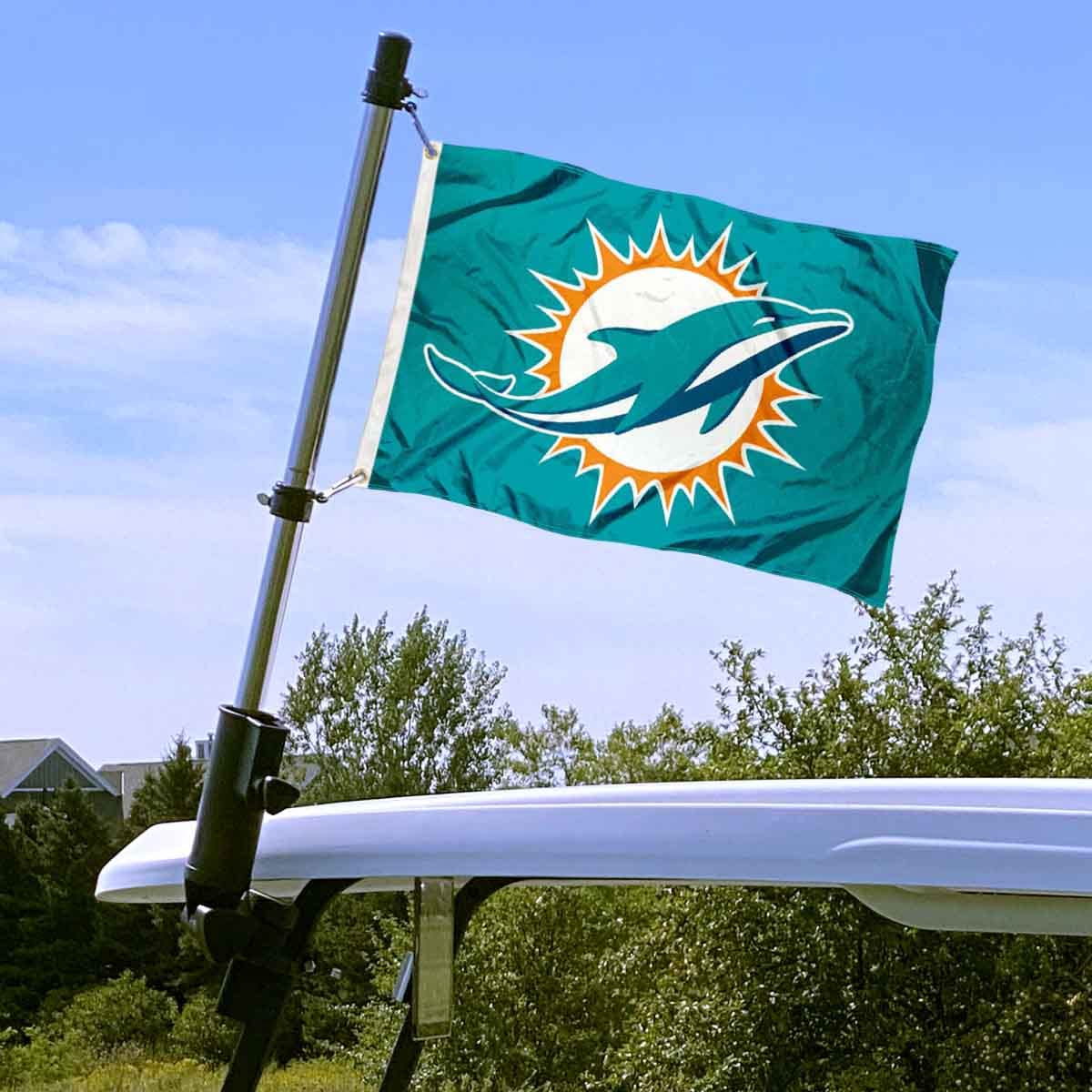 WinCraft Miami Dolphins Boat and Golf Cart Flag - Sports Collectibles, Sports Memorabilia, Sports Fan Shop, Sports Gifts