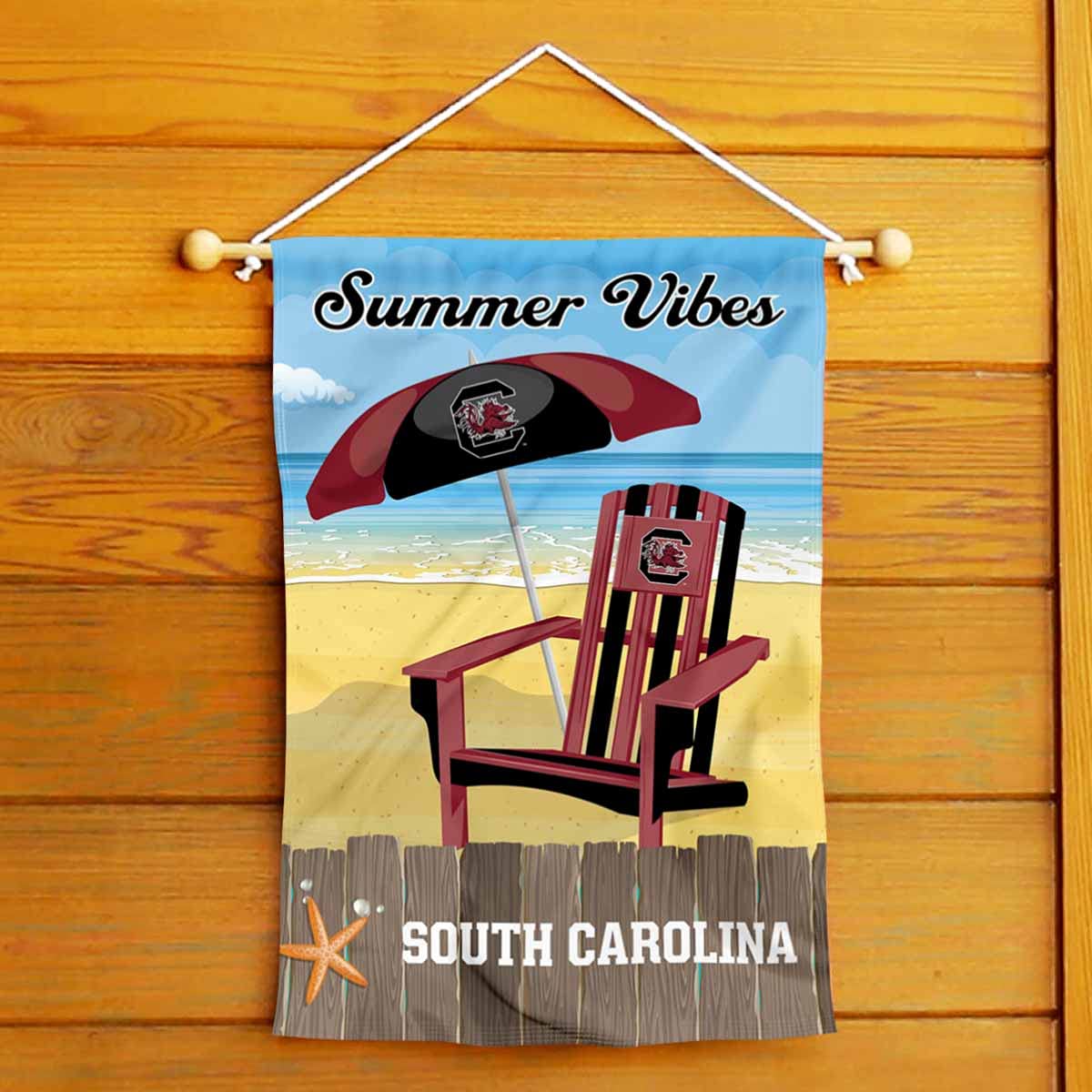 College Flags & Banners Co. South Carolina Gamecocks Summer Season Vibes Double Sided Garden Yard Flag - Sports Collectibles, Sports Memorabilia, Sports Fan Shop, Sports Gifts