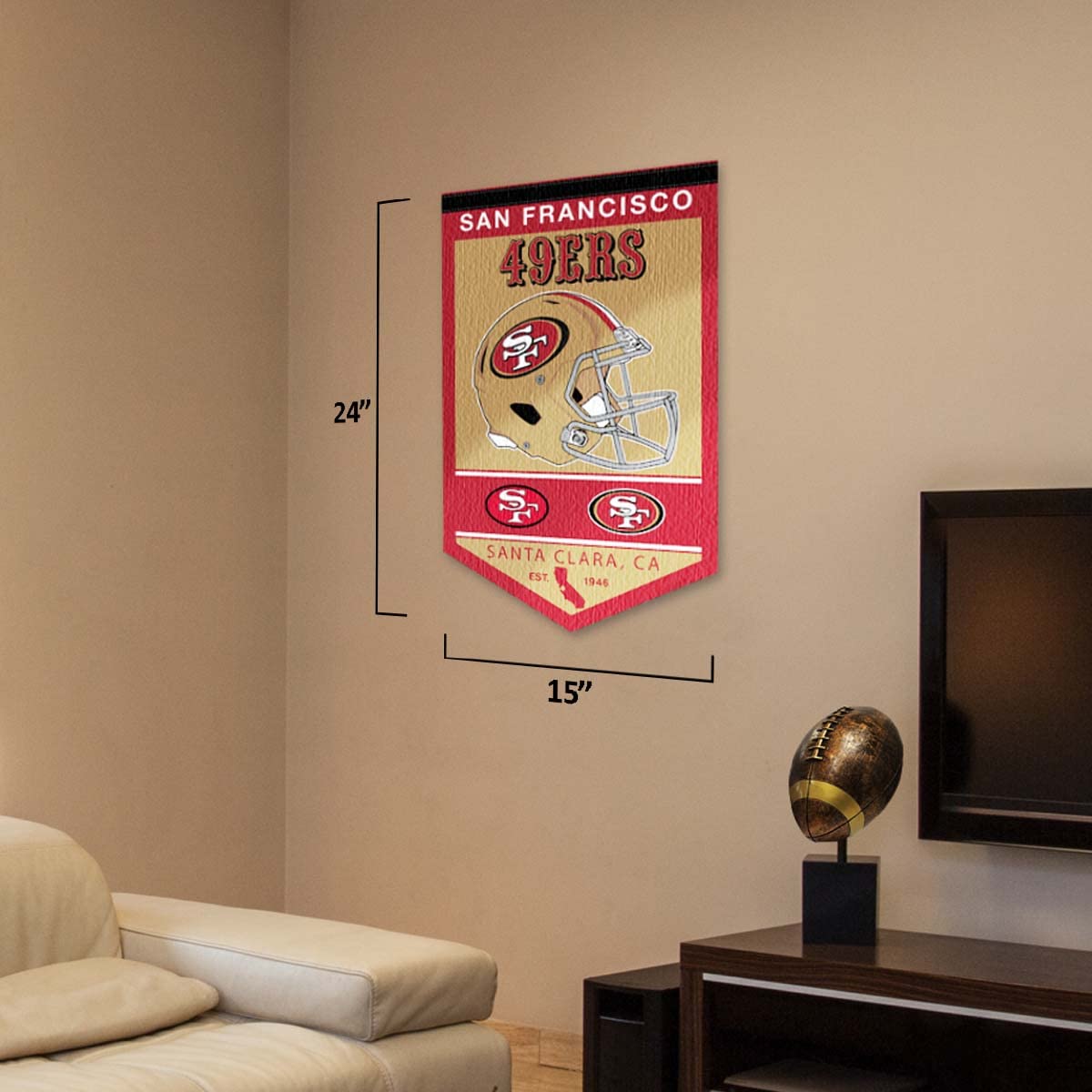 WinCraft San Francisco 49ers Heritage History Banner Pennant - Sports Collectibles, Sports Memorabilia, Sports Fan Shop, Sports Gifts