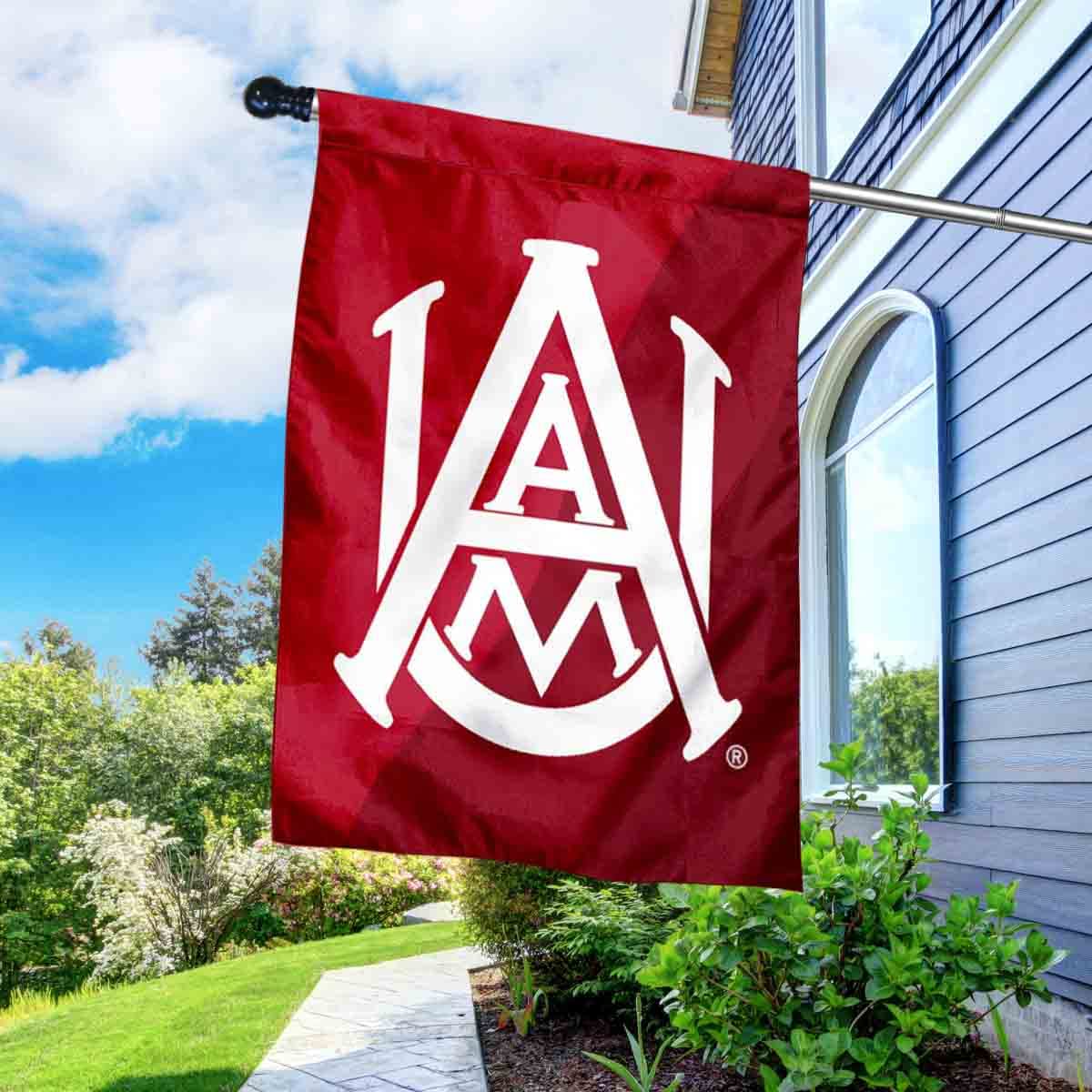Alabama A&M University Banner Flag with Flag Pole Set - Sports Collectibles, Sports Memorabilia, Sports Fan Shop, Sports Gifts