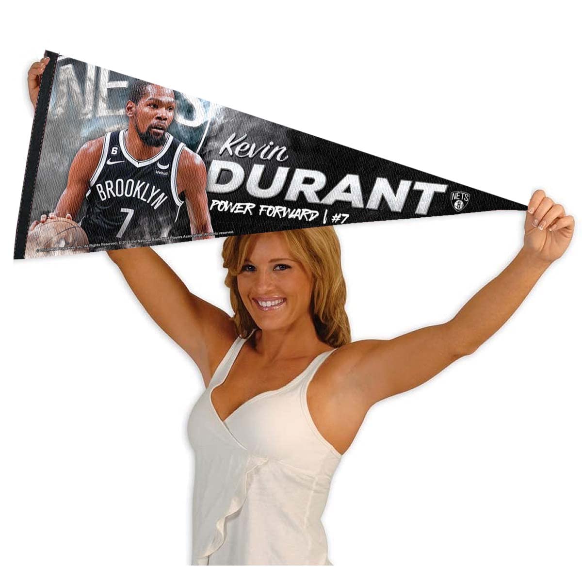 WinCraft Brooklyn Nets Durant Pennant Flag - Sports Collectibles, Sports Memorabilia, Sports Fan Shop, Sports Gifts