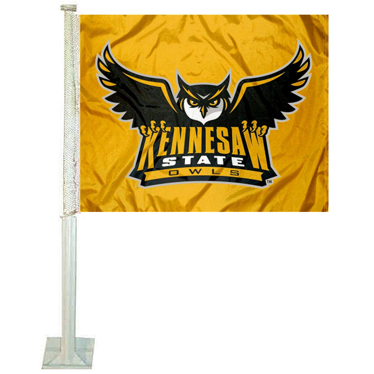 College Flags & Banners Co. Kennesaw State Owls Car Flag - Sports Collectibles, Sports Memorabilia, Sports Fan Shop, Sports Gifts