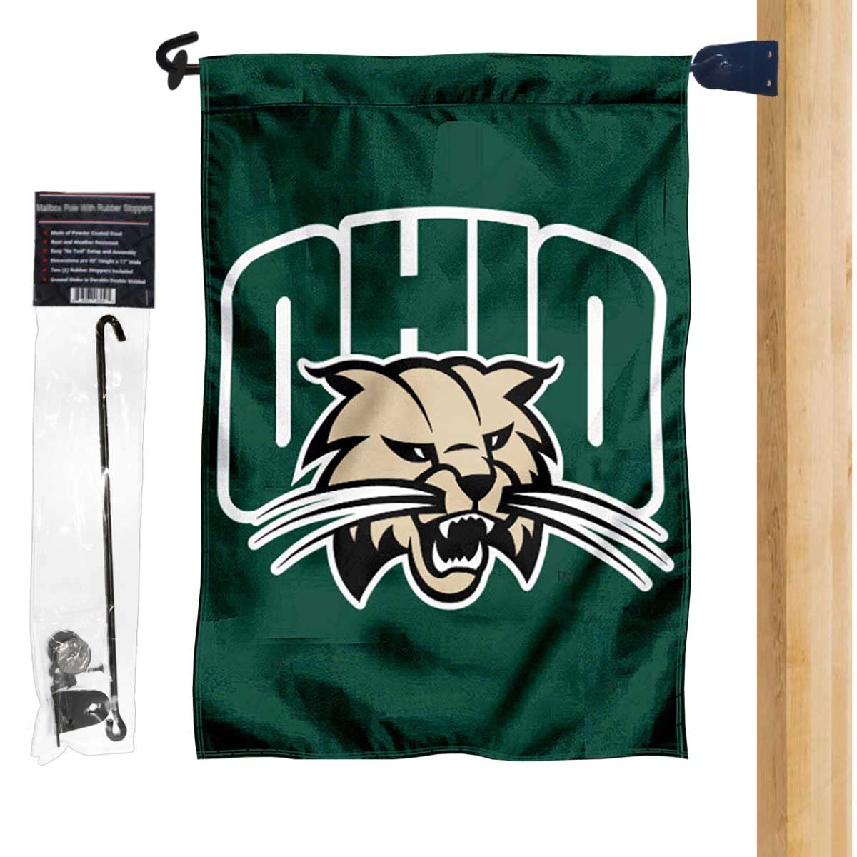 Ohio University Garden Flag and Mailbox Post Pole Mount Holder Set - Sports Collectibles, Sports Memorabilia, Sports Fan Shop, Sports Gifts
